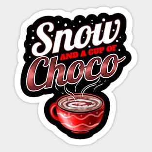 Cocoa, Snow And A Cup Of Choco For Christmas Sticker